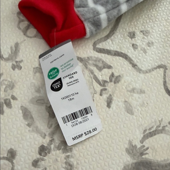 Carter's Striped Gray and Red Mickey Mouse Footie - Picture 4 of 5